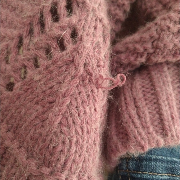 Berretti chunky open hole knit blush pink pullover - Picture 4 of 7